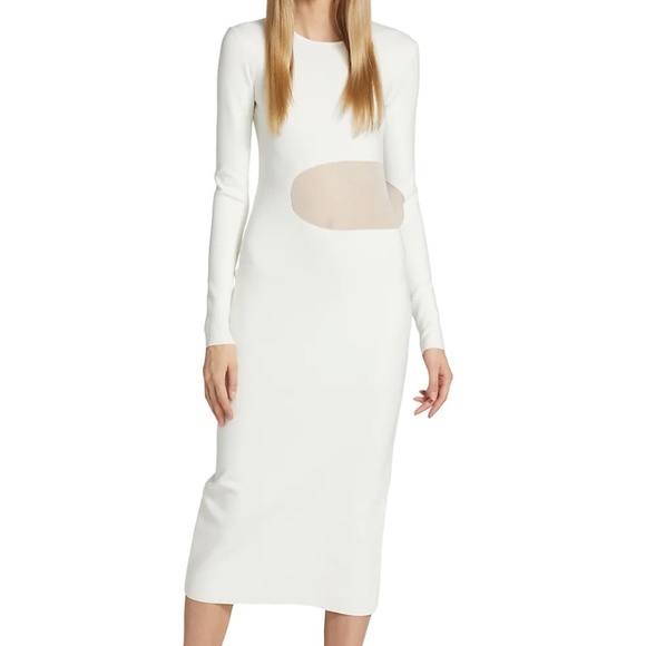 ZEYNEP ARCAY Sheer Midi Knit Dress With Sheer cut out Panels New With Ta… - Picture 9 of 16